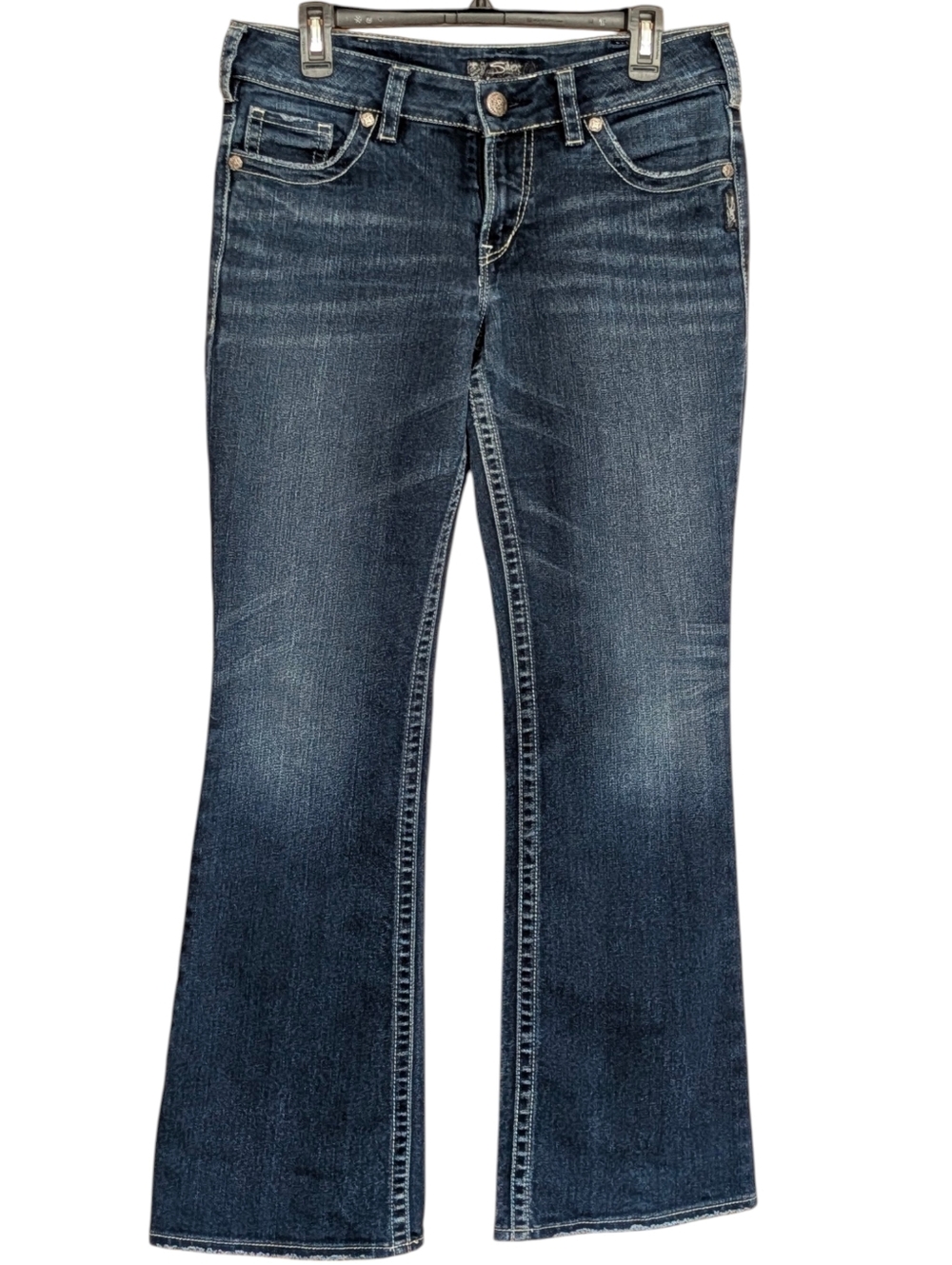 Silver Jeans Suki Indigo Flare Wide-Leg Jeans 30 X 32 Casual Western Bohemian